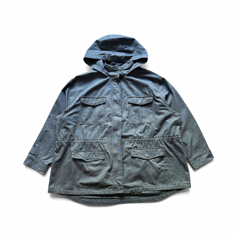 Ava & Viv Hooded Field Anorak Jacket 3X Utility Camping Trip Neutral Chore Coat